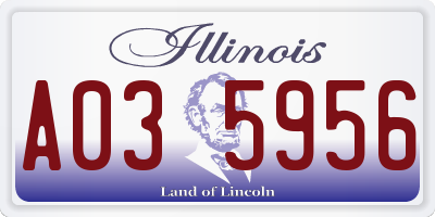 IL license plate A035956