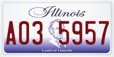 IL license plate A035957