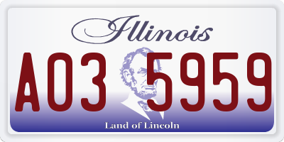 IL license plate A035959