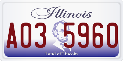 IL license plate A035960