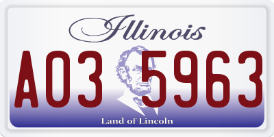 IL license plate A035963