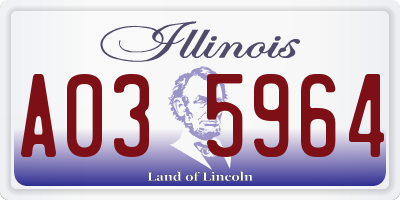 IL license plate A035964