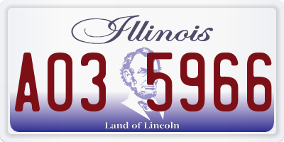 IL license plate A035966