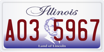 IL license plate A035967