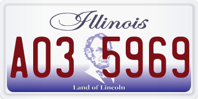 IL license plate A035969