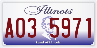 IL license plate A035971