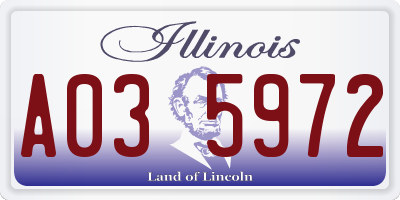 IL license plate A035972