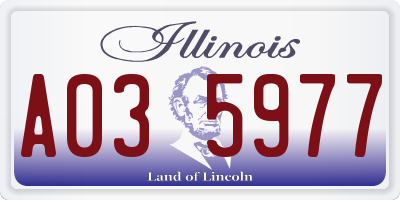 IL license plate A035977