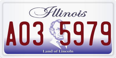 IL license plate A035979