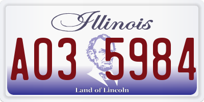 IL license plate A035984