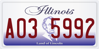 IL license plate A035992