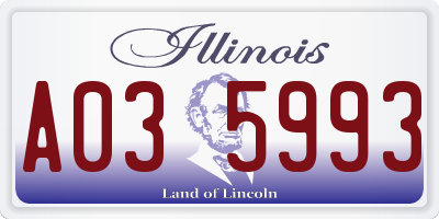 IL license plate A035993