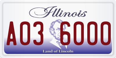 IL license plate A036000