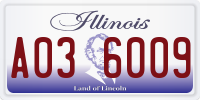 IL license plate A036009