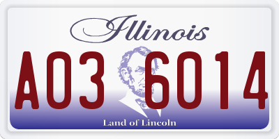 IL license plate A036014