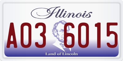 IL license plate A036015