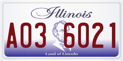 IL license plate A036021