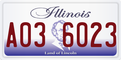 IL license plate A036023