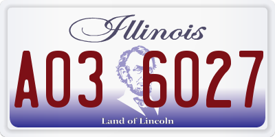 IL license plate A036027