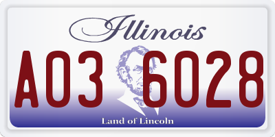 IL license plate A036028