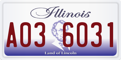 IL license plate A036031