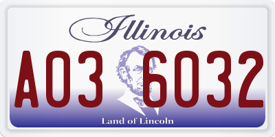 IL license plate A036032