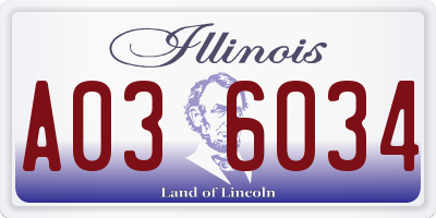 IL license plate A036034