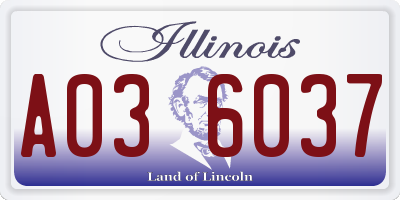 IL license plate A036037