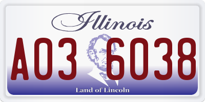IL license plate A036038