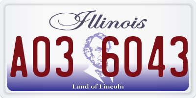 IL license plate A036043