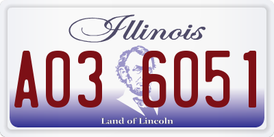 IL license plate A036051