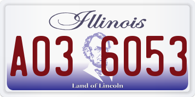 IL license plate A036053