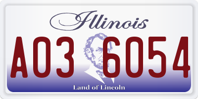 IL license plate A036054
