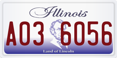 IL license plate A036056