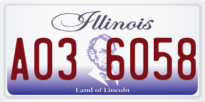 IL license plate A036058