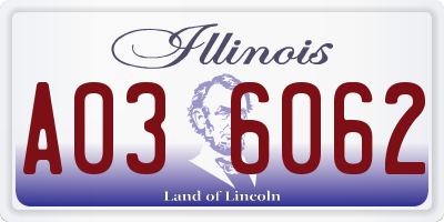 IL license plate A036062