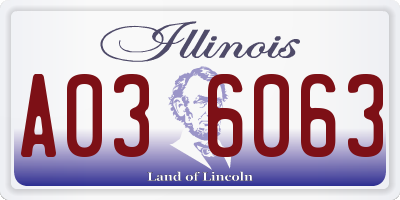 IL license plate A036063