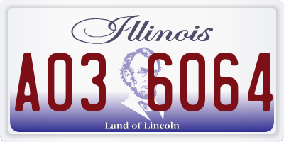 IL license plate A036064