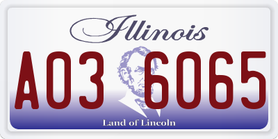 IL license plate A036065