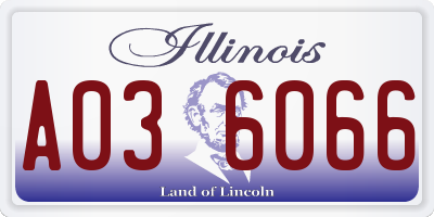 IL license plate A036066