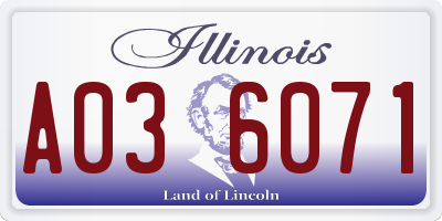 IL license plate A036071