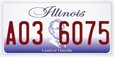 IL license plate A036075