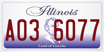 IL license plate A036077