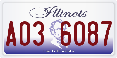 IL license plate A036087
