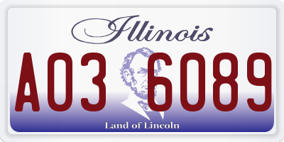 IL license plate A036089