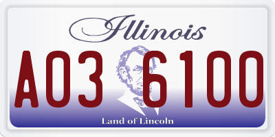 IL license plate A036100