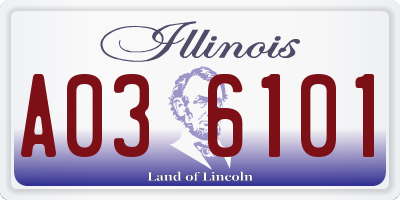 IL license plate A036101