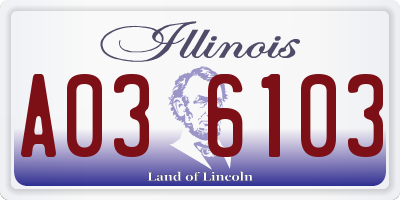 IL license plate A036103