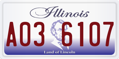IL license plate A036107