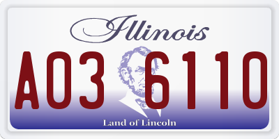IL license plate A036110